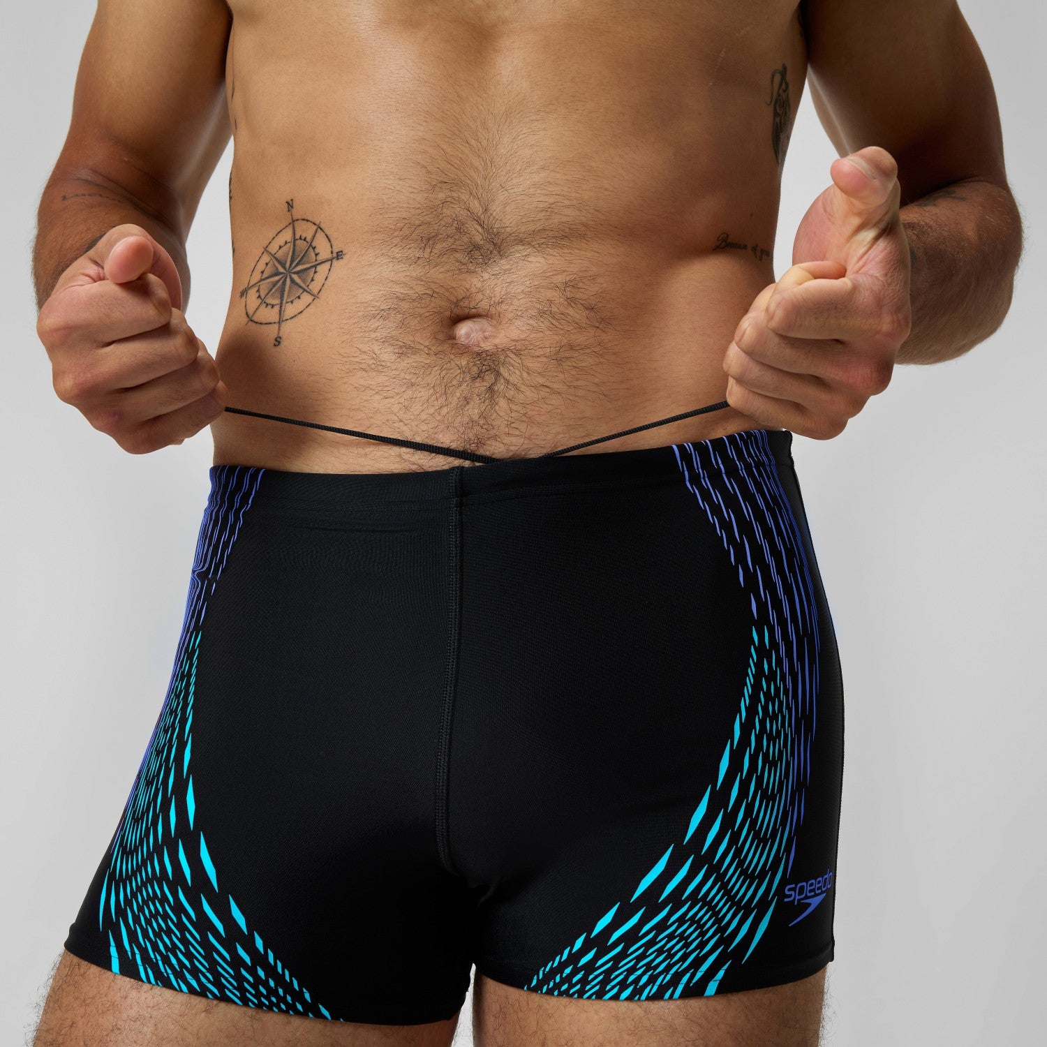 Duo Logo Print Aquashorts Black/Blue - Speedo