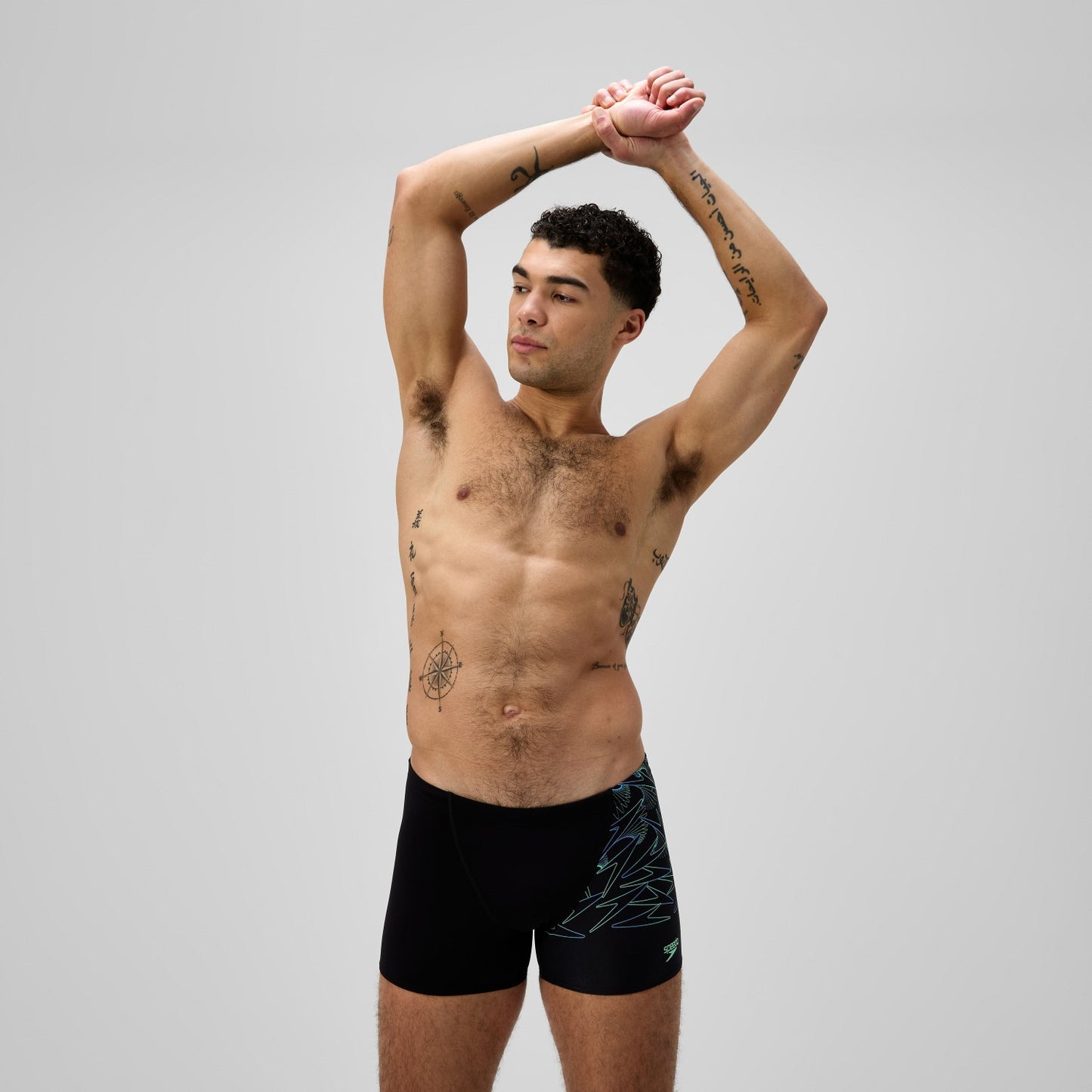 Hyperboom V-Cut Aquashorts Black/Green - Speedo