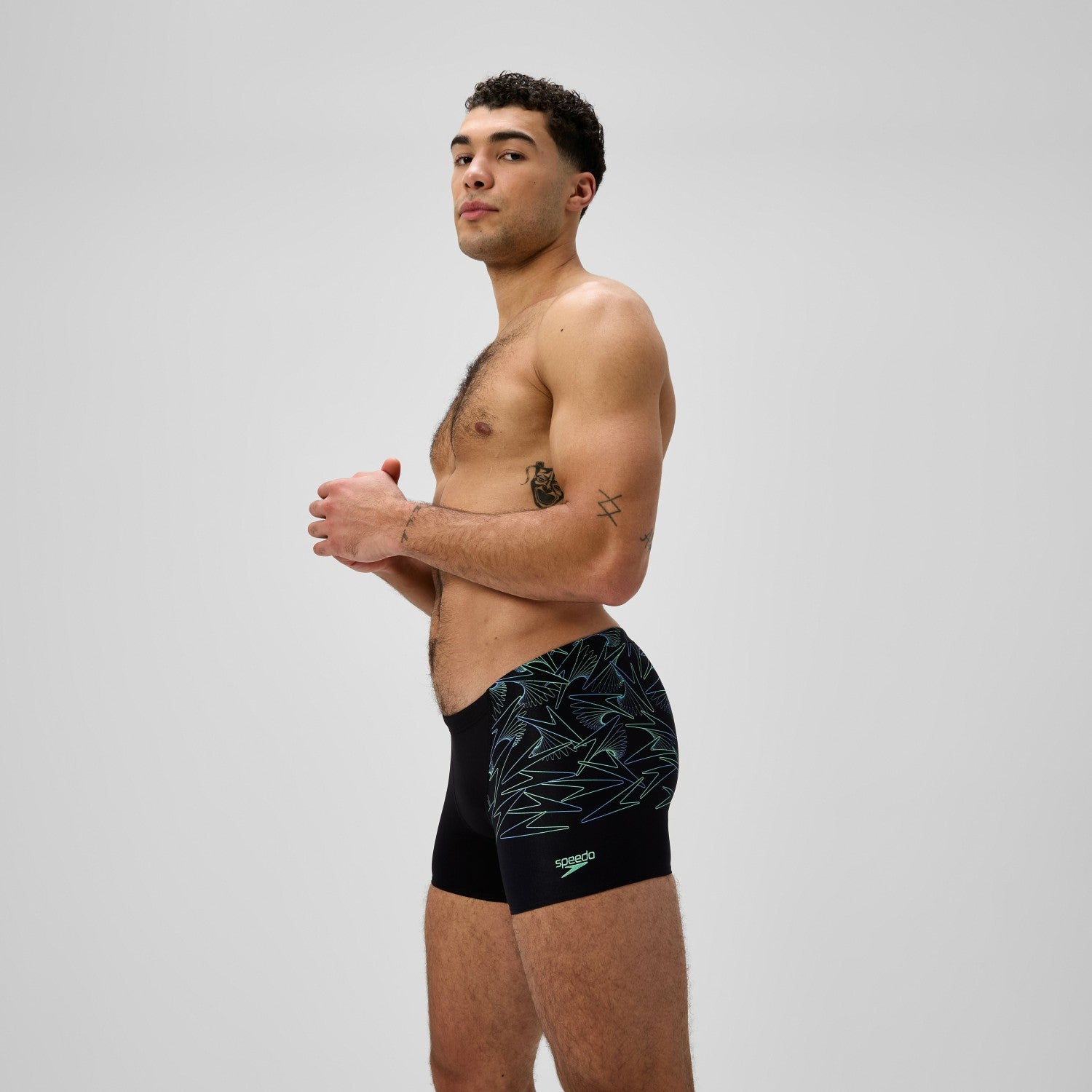 Hyperboom V-Cut Aquashorts Black/Green - Speedo