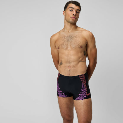 Duo Logo Print Aquashorts Black/Coral - Speedo