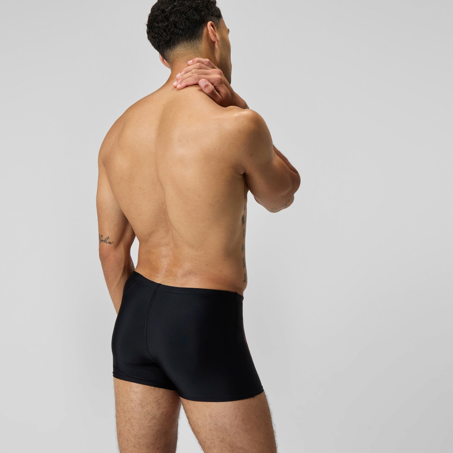 Duo Logo Print Aquashorts Black/Coral - Speedo