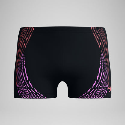 Duo Logo Print Aquashorts Black/Coral - Speedo