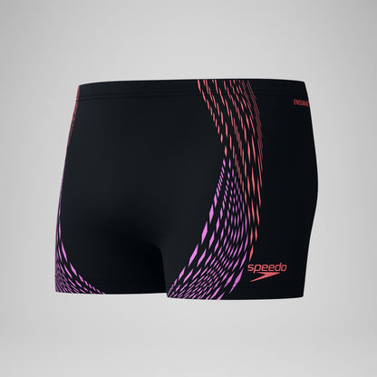 Duo Logo Print Aquashorts Black/Coral - Speedo