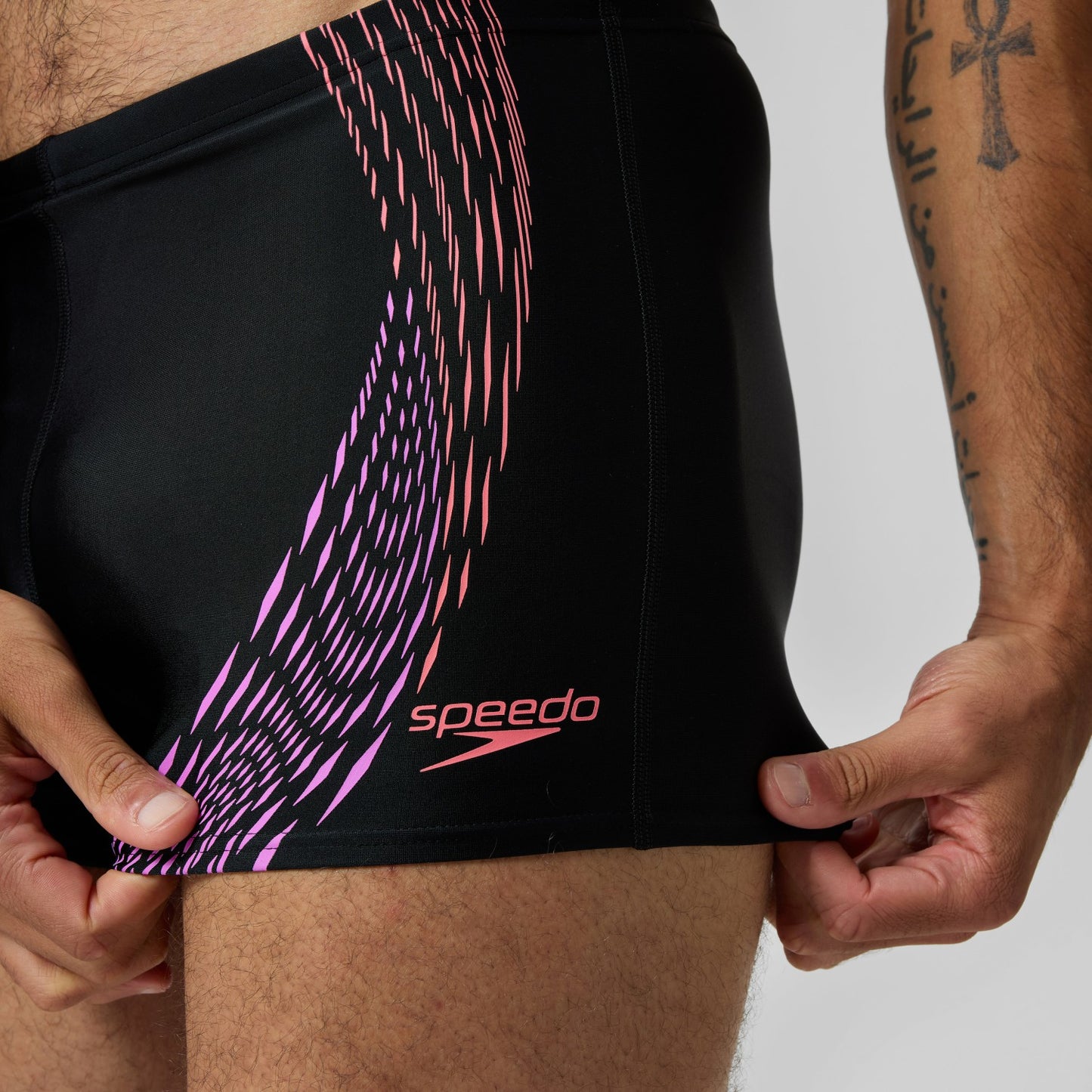 Duo Logo Print Aquashorts Black/Coral - Speedo