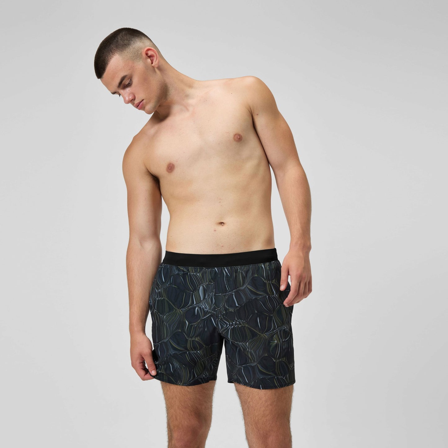 Print Volley Swim Shorts Black/Grey - Speedo