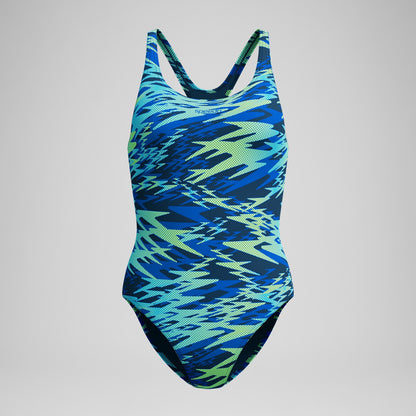 Hyperboom Printed Medalist Swimsuit Blue/Green - Speedo