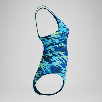 Hyperboom Printed Medalist Swimsuit Blue/Green - Speedo