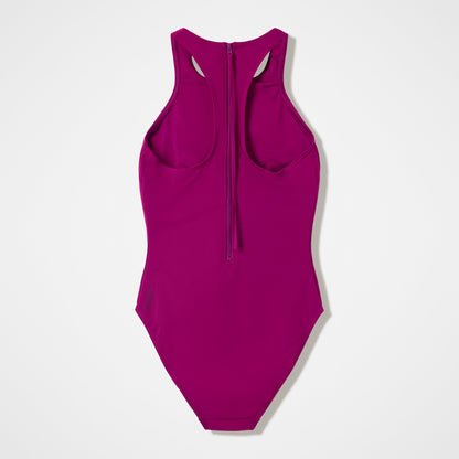 Racerback Zip Swimsuit Dark Pink - Speedo