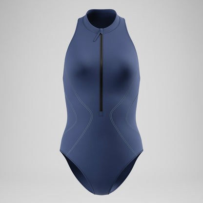 Ocean Flex Zip Swimsuit Grey/Blue - Speedo