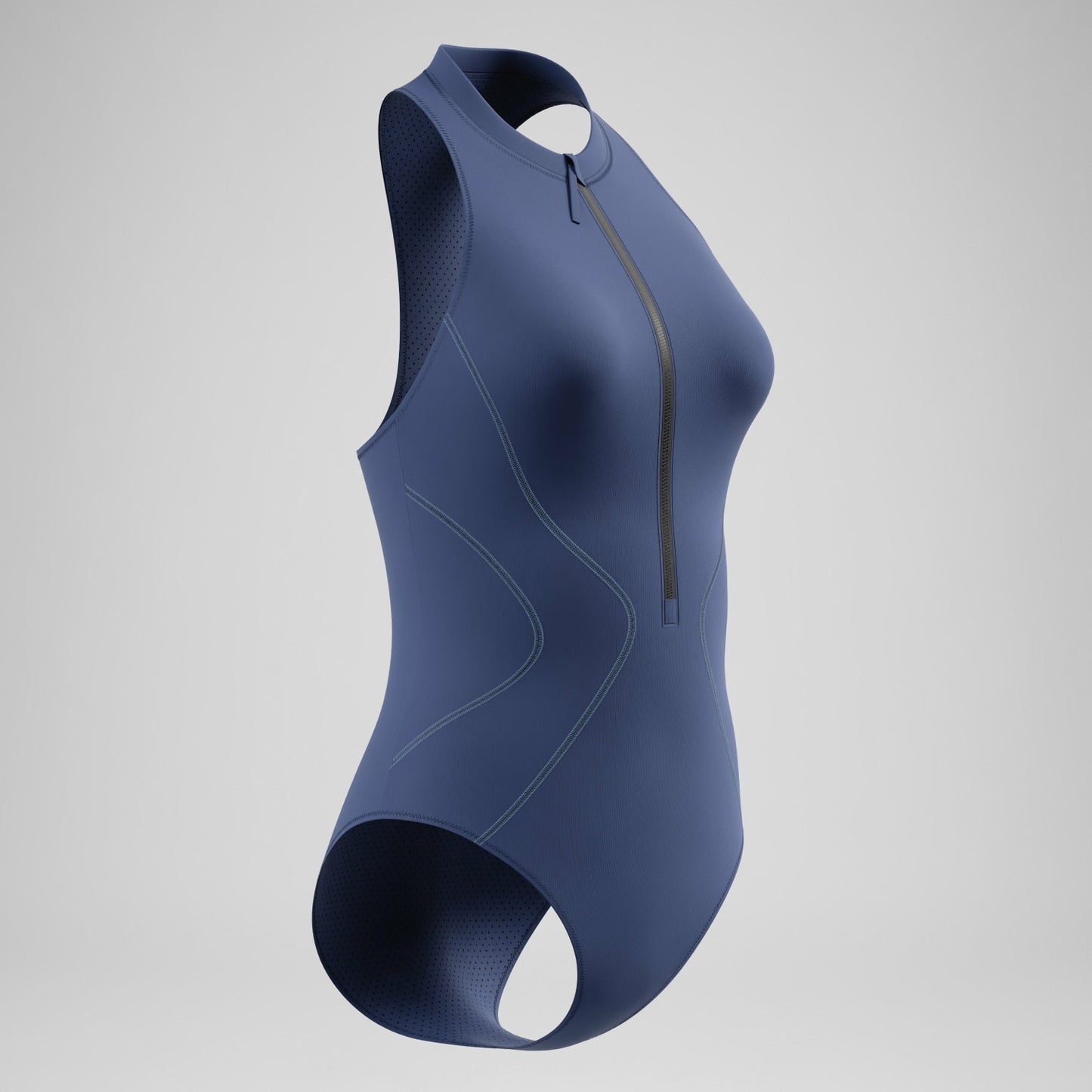 Ocean Flex Zip Swimsuit Grey/Blue - Speedo