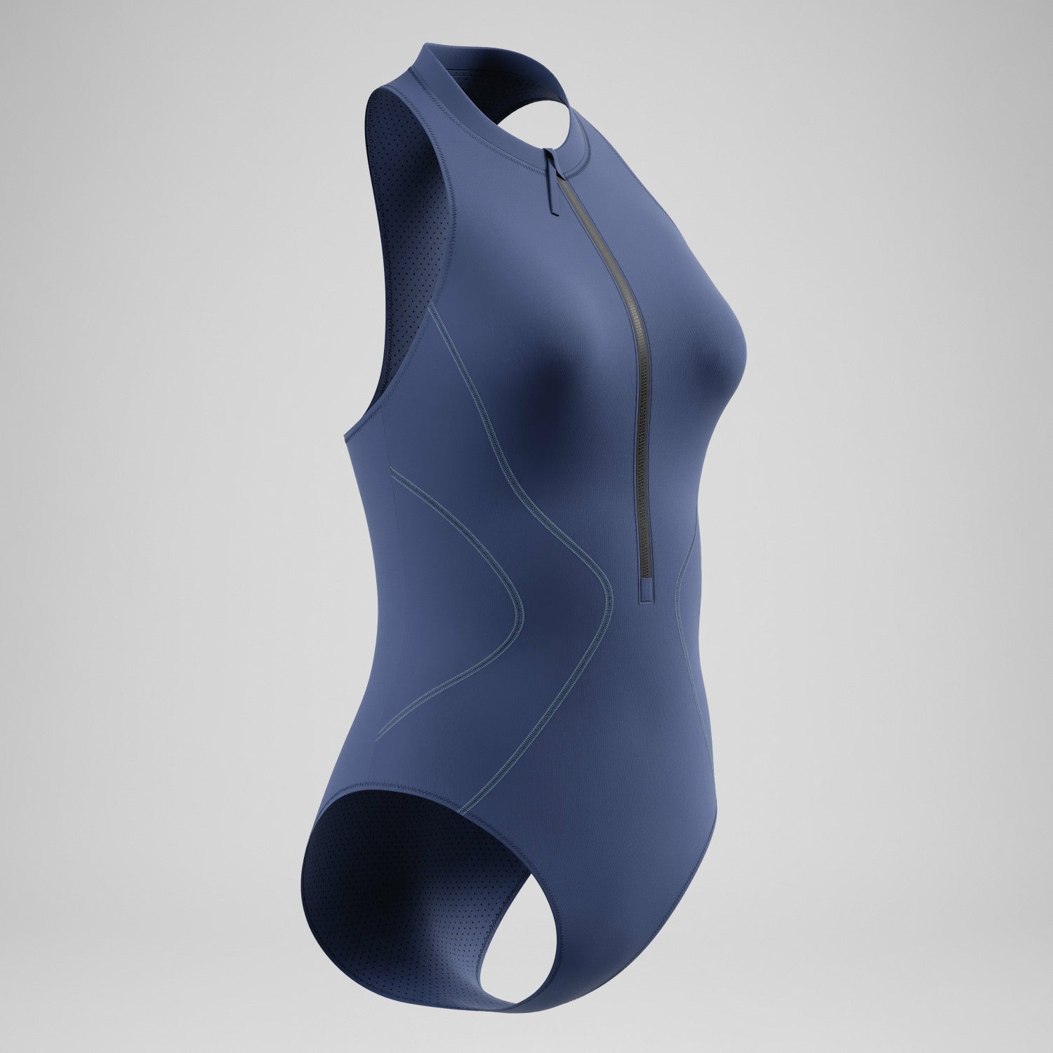 Ocean Flex Zip Swimsuit Grey/Blue - Speedo