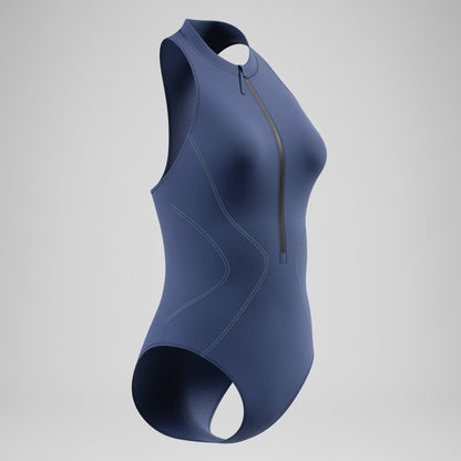 Ocean Flex Zip Swimsuit Grey/Blue - Speedo