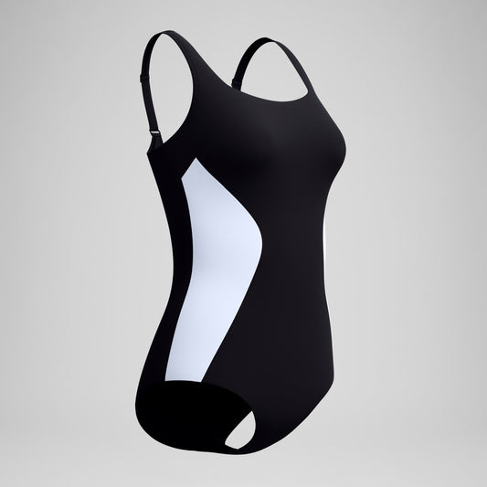 Shaping Colourblock Contour Swimsuit Black/White - Speedo