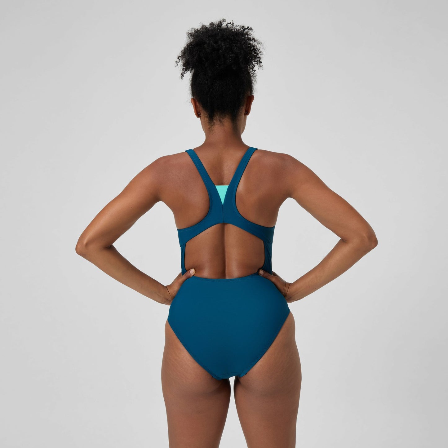 Solid Highneck Swimsuit Dark Teal - Speedo
