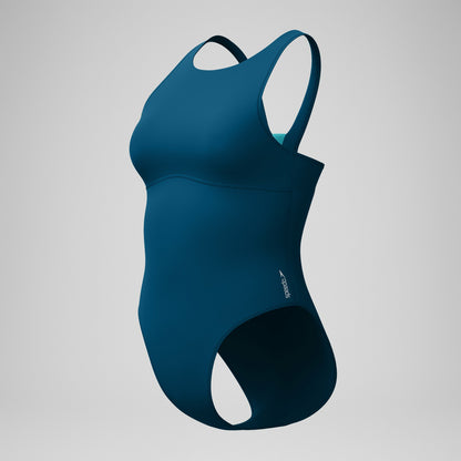 Solid Highneck Swimsuit Dark Teal - Speedo