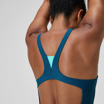 Solid Highneck Swimsuit Dark Teal - Speedo