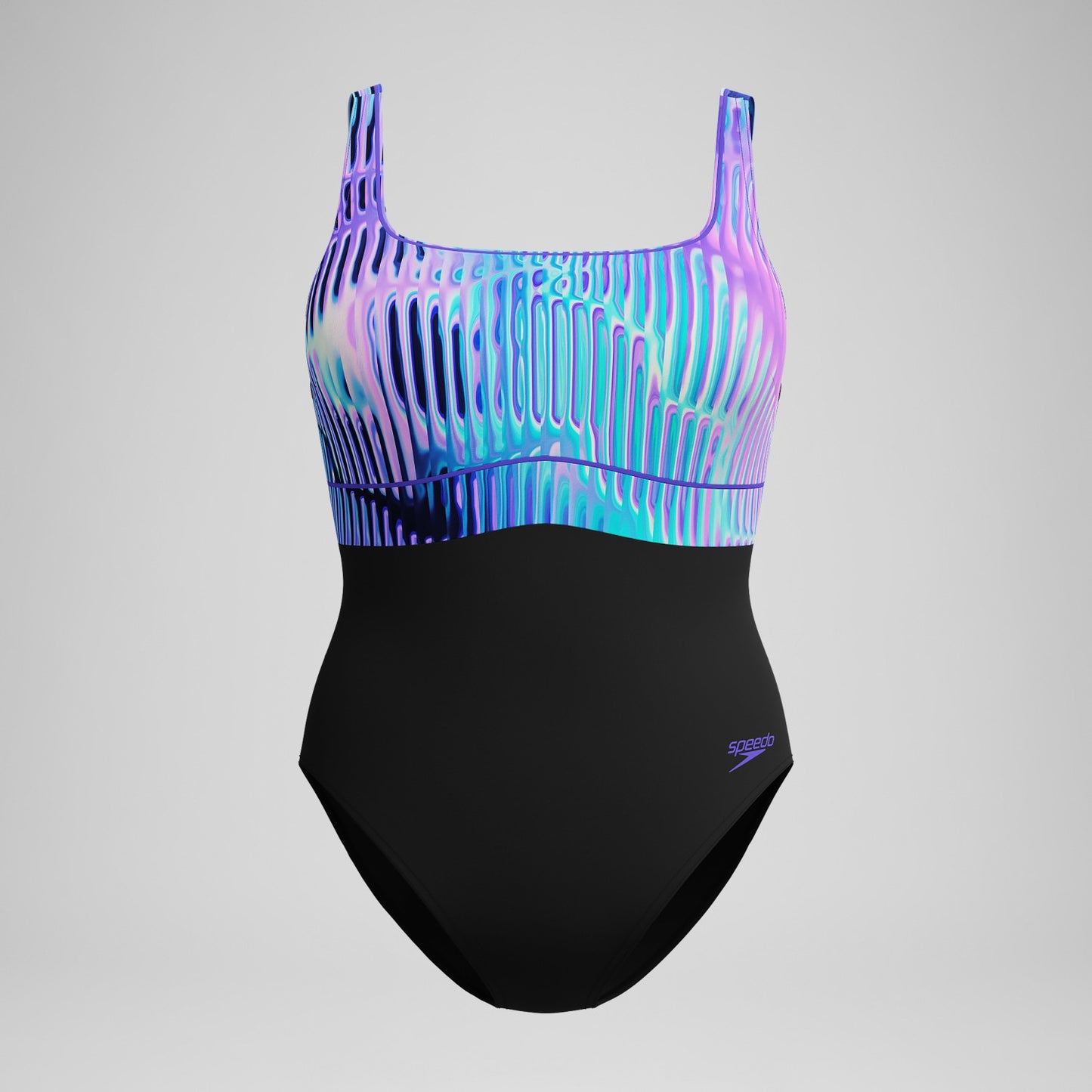 Shaping Printed Contour Eclipse Swimsuit Black/Purple - Speedo