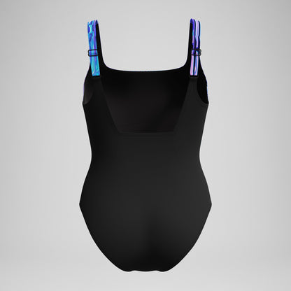 Shaping Printed Contour Eclipse Swimsuit Black/Purple - Speedo