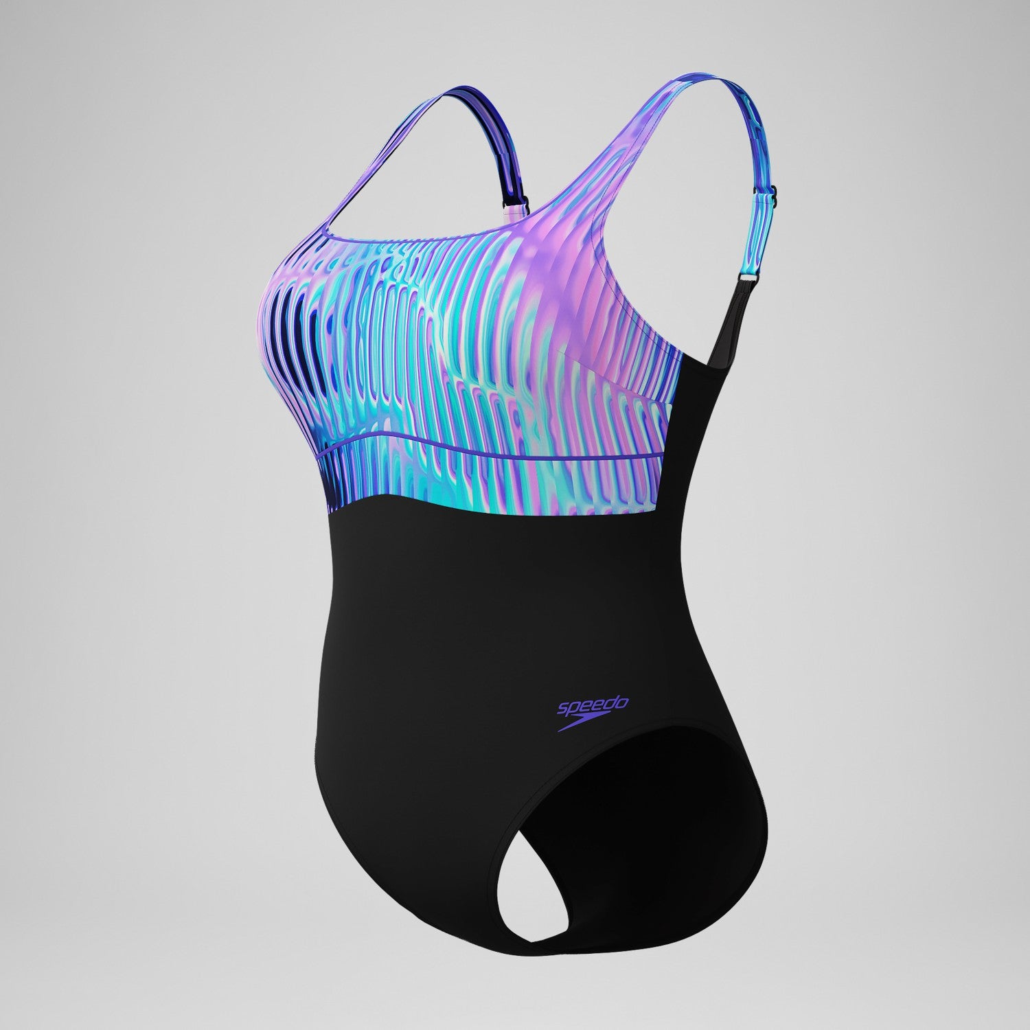 Shaping Printed Contour Eclipse Swimsuit Black/Purple - Speedo