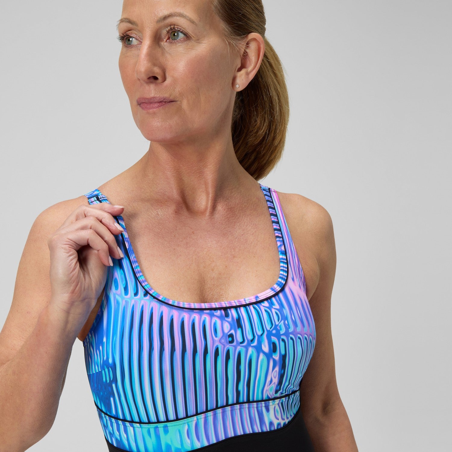 Shaping Printed Contour Eclipse Swimsuit Black/Purple - Speedo
