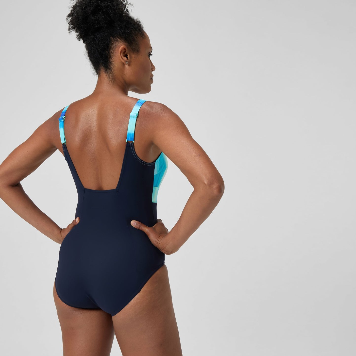 Shaping Printed Contour Eclipse Swimsuit Navy/Green - Speedo