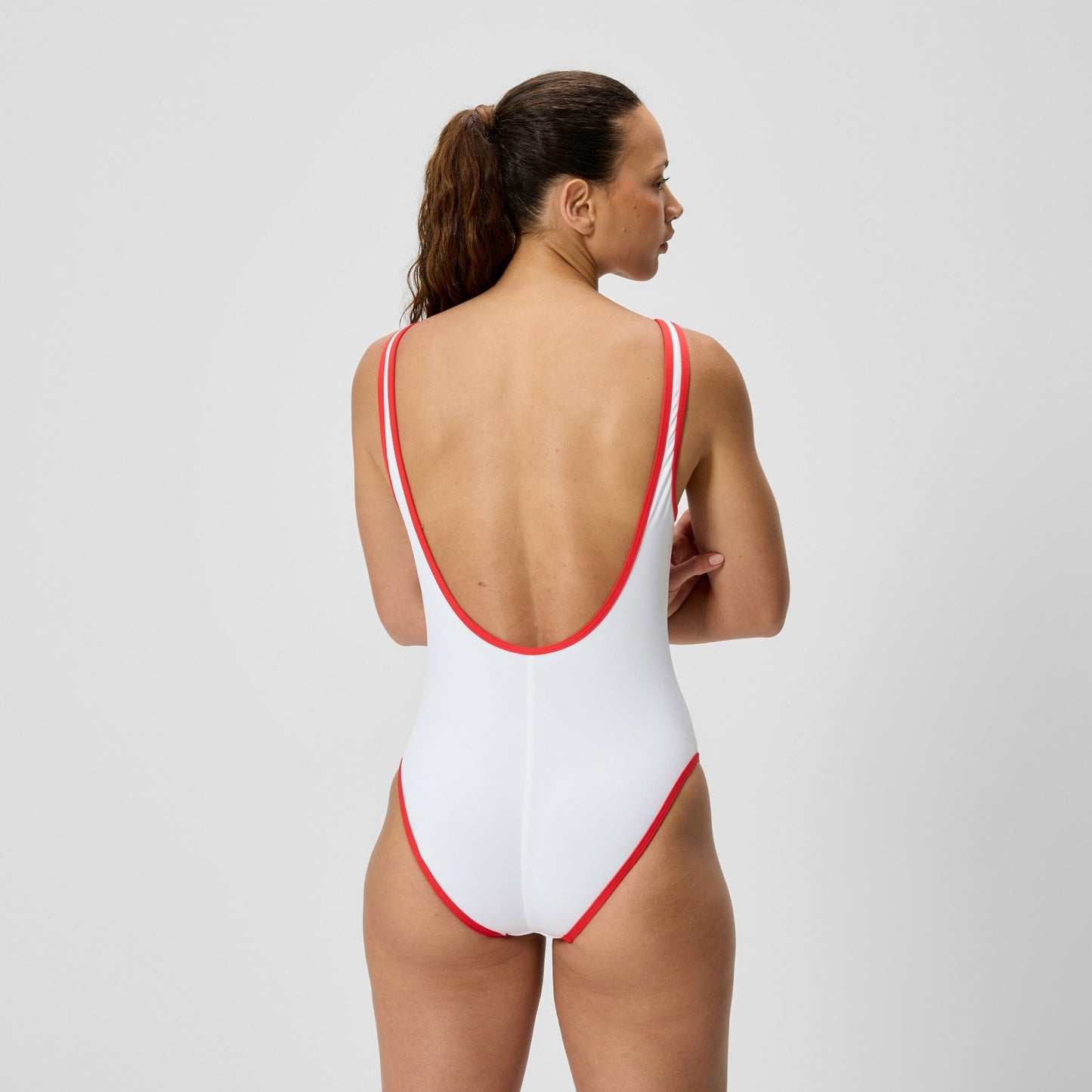 Jetstream Solid Bound Scoop Swimsuit Red/White - Speedo
