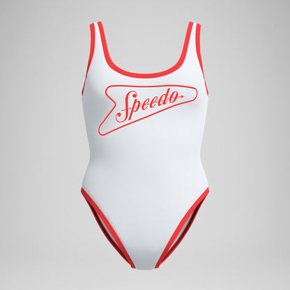 Jetstream Solid Bound Scoop Swimsuit Red/White - Speedo