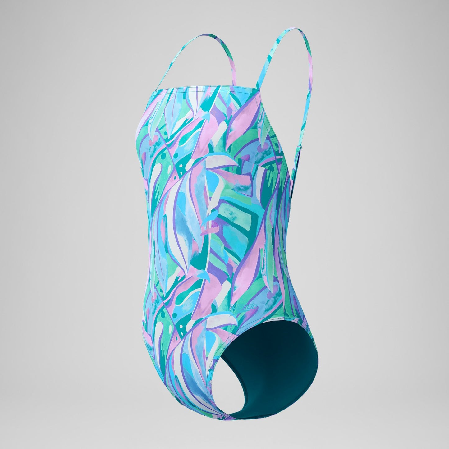 Printed Adjustable Thinstrap Swimsuit Green/Pink - Speedo