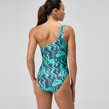 Asymmetric Swimsuit Turquoise/Grey - Speedo