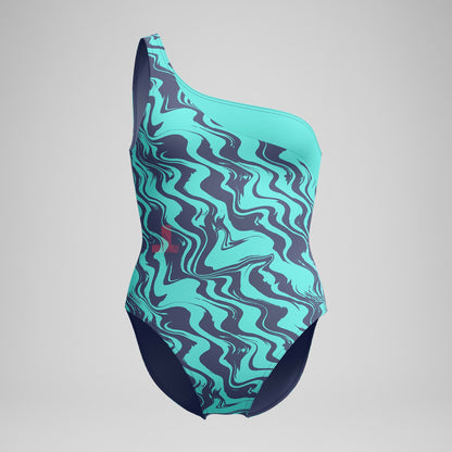 Asymmetric Swimsuit Turquoise/Grey - Speedo