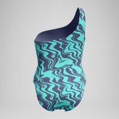 Asymmetric Swimsuit Turquoise/Grey - Speedo