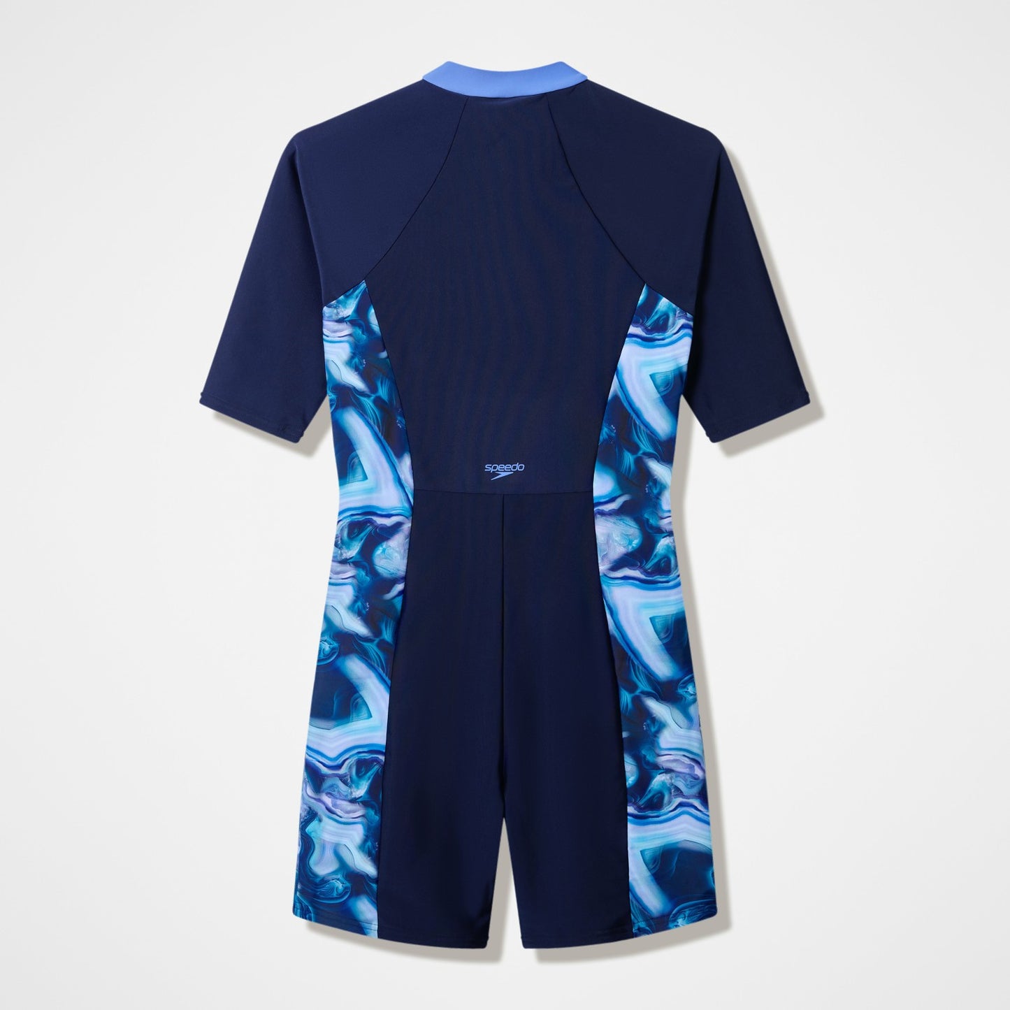 Modern Coverage Short Sleeve Legsuit Navy/Blue - Speedo