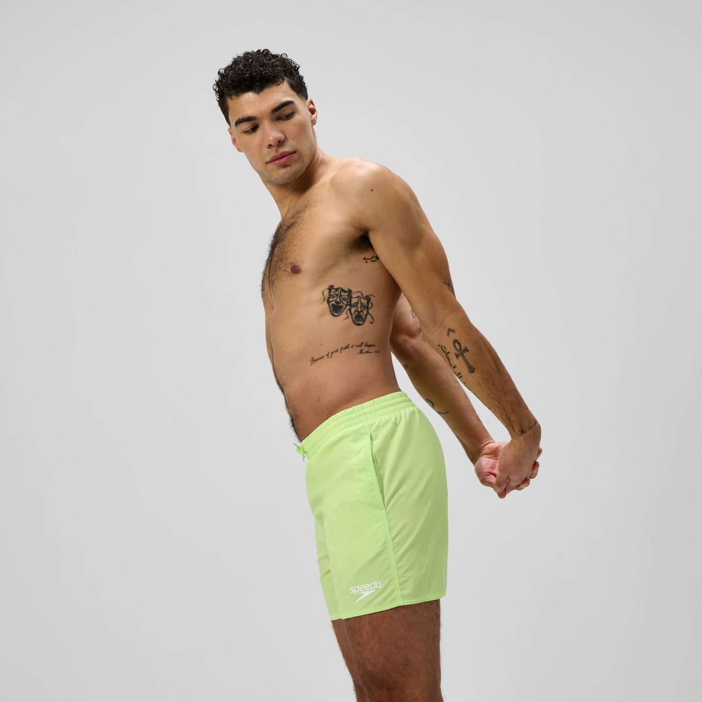 Essential Solid Swim Shorts Green - Speedo