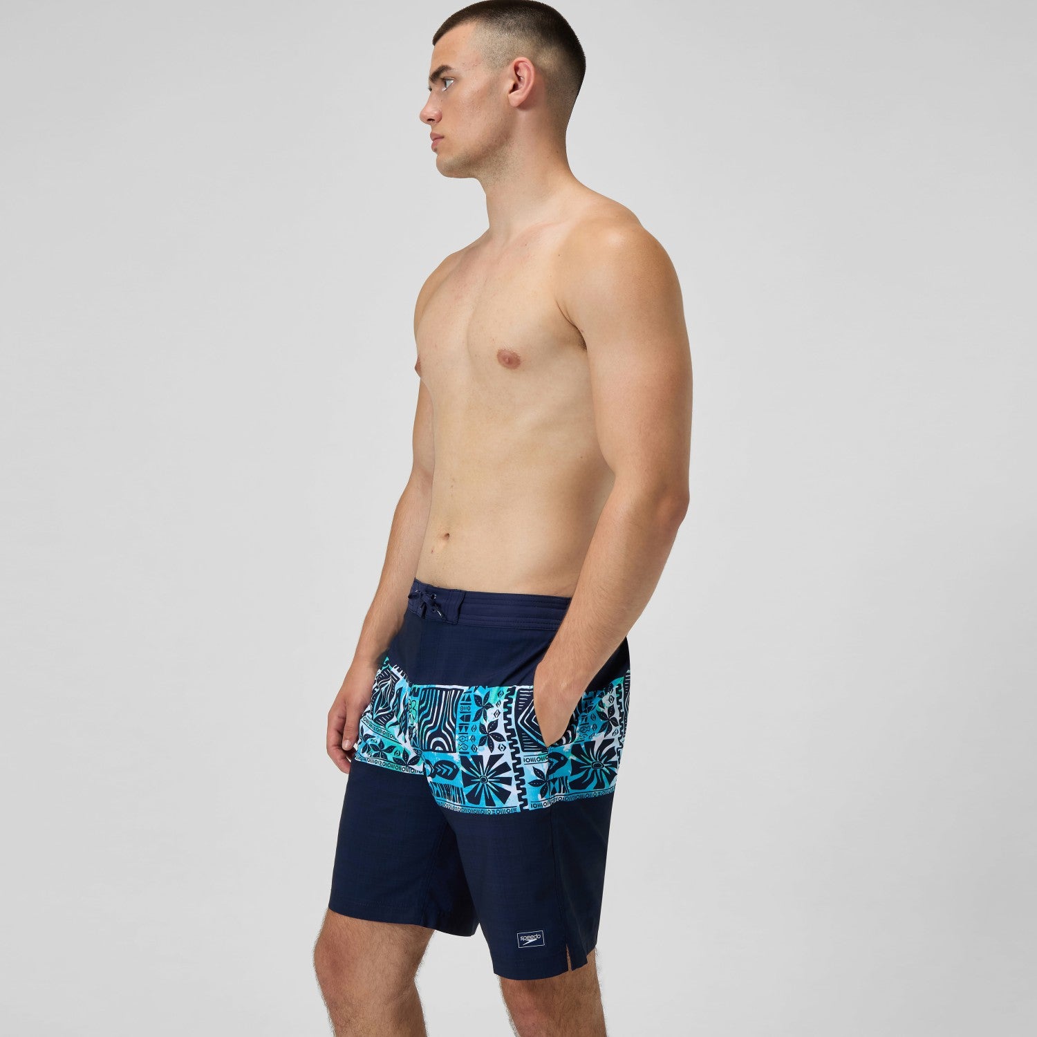 Printed Bondi Swim Shorts Navy/Blue - Speedo