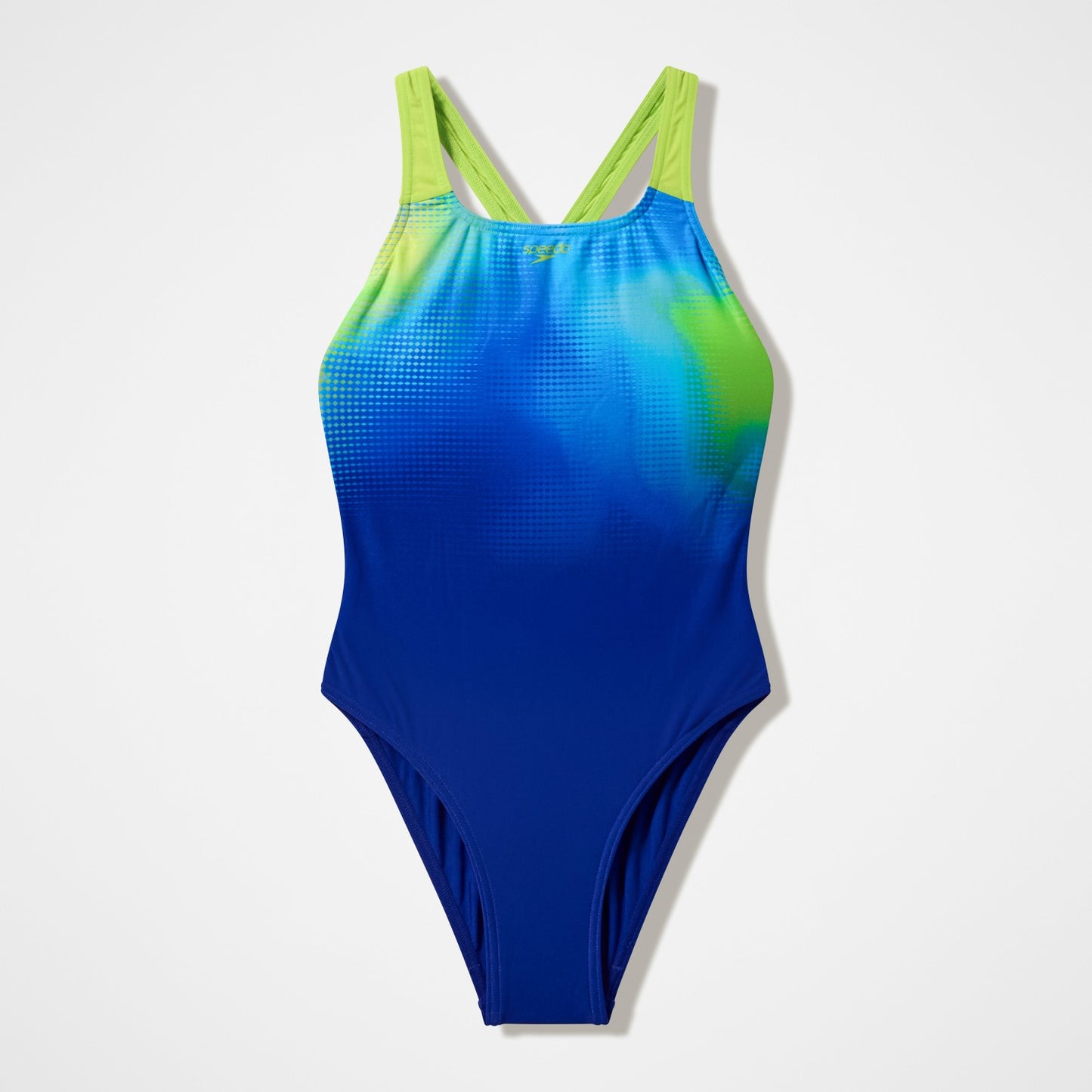Girls Printed Powerback Swimsuit Blue/Green - Speedo