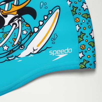 Infant Learn to Swim Chima African Penguin Polyester Cap Blue - Speedo