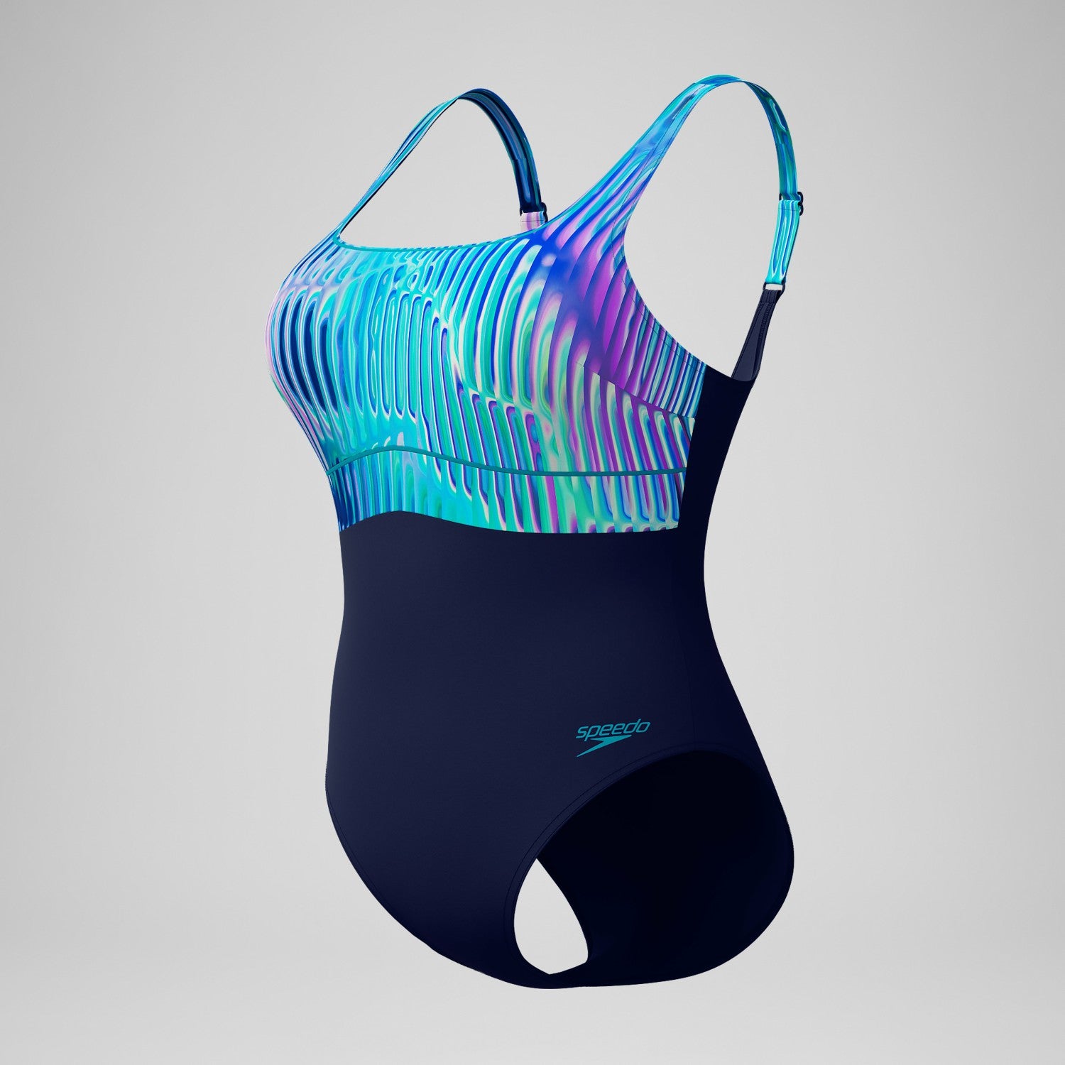 Shaping Printed Contour Eclipse Swimsuit Navy /Green - Speedo