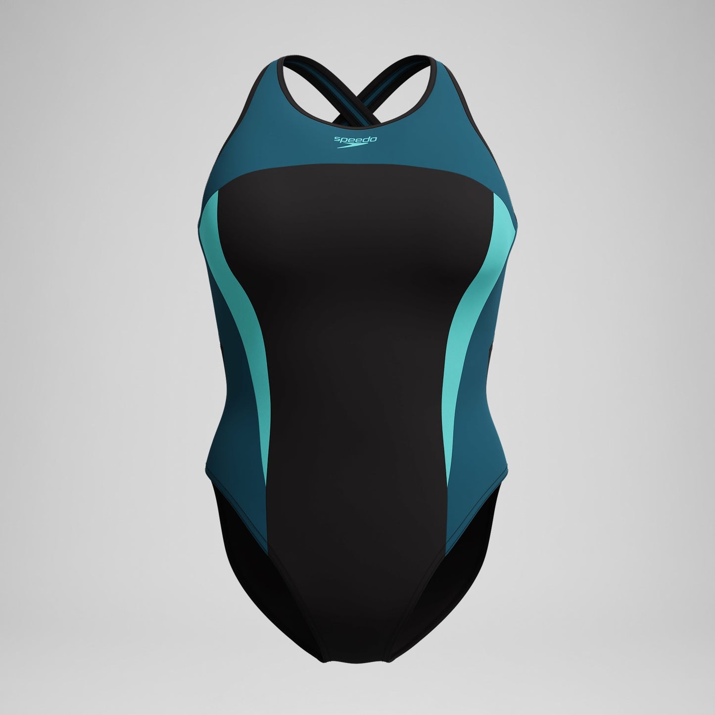 Highneck Splice Crossback Swimsuit DarkTeal/Green - Speedo