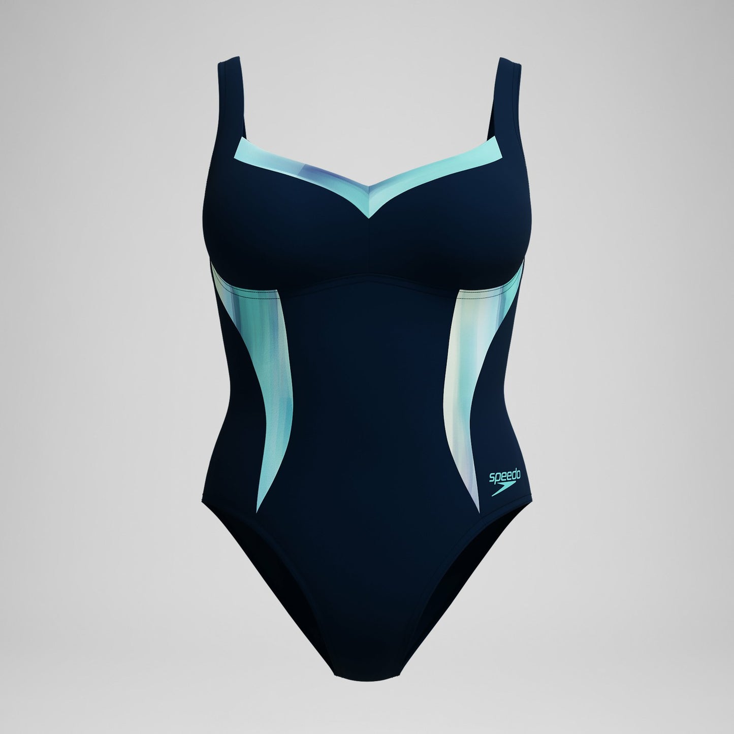 Shaping Printed LunaElustre Swimsuit Navy/Green - Speedo