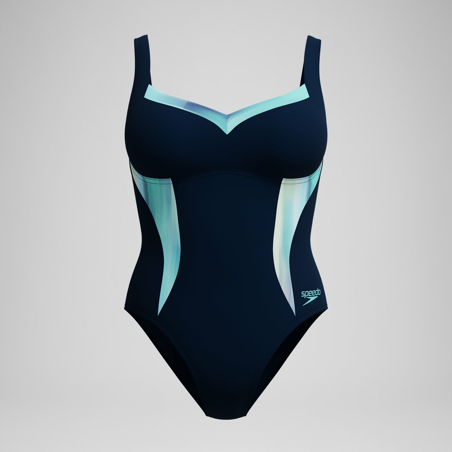 Shaping Printed LunaElustre Swimsuit Navy/Green - Speedo