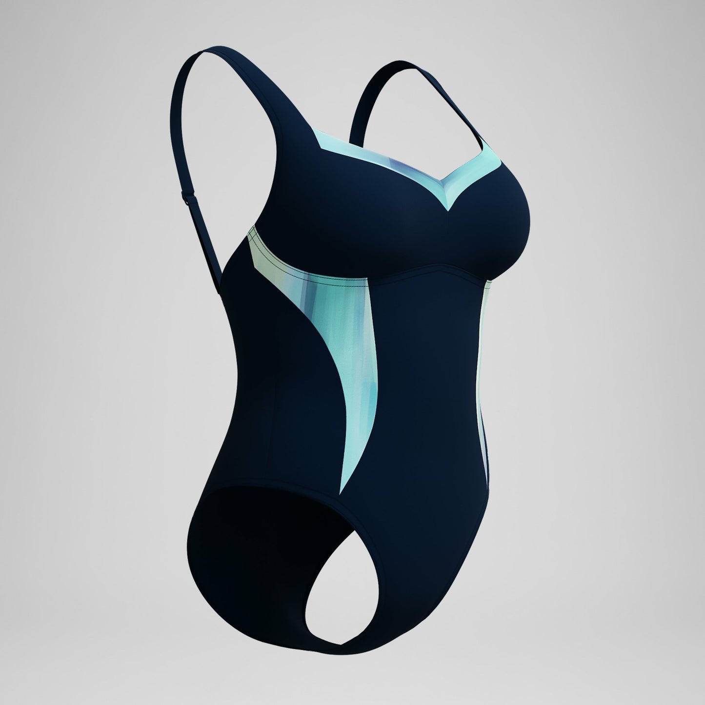 Shaping Printed LunaElustre Swimsuit Navy/Green - Speedo