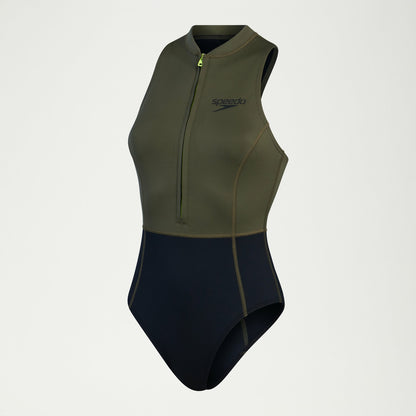 Sleeveless Thermal Swimsuit Black/Green - Speedo