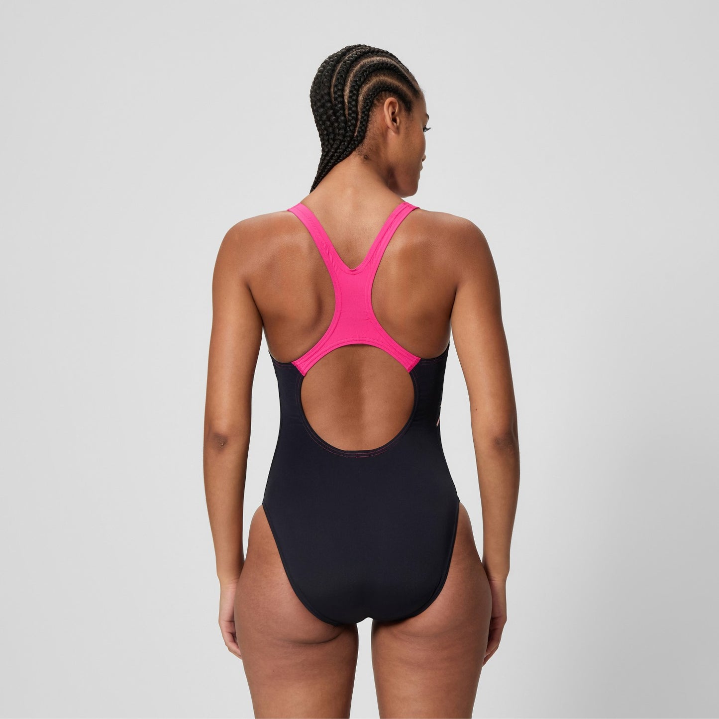 Medley Logo Medalist Swimsuit Black/Pink - Speedo