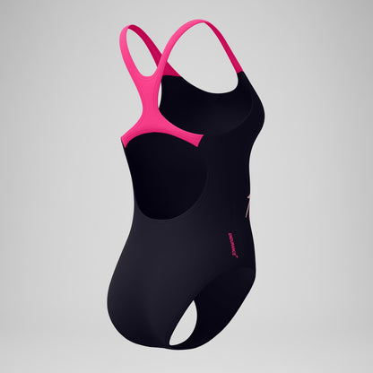 Medley Logo Medalist Swimsuit Black/Pink - Speedo