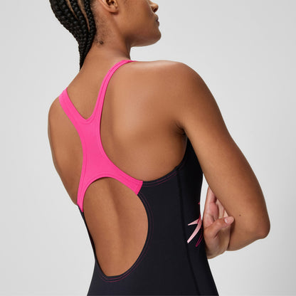 Medley Logo Medalist Swimsuit Black/Pink - Speedo