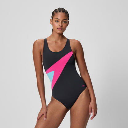 Hyperboom Butterfly Back Swimsuit Black/Pink - Speedo