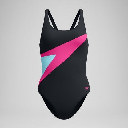 Hyperboom Butterfly Back Swimsuit Black/Pink - Speedo