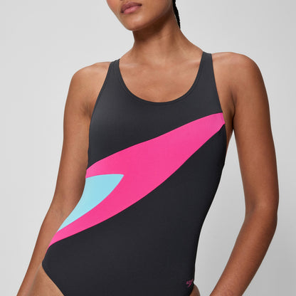 Hyperboom Butterfly Back Swimsuit Black/Pink - Speedo