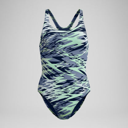 Hyperboom Printed Medalist Swimsuit Green - Speedo