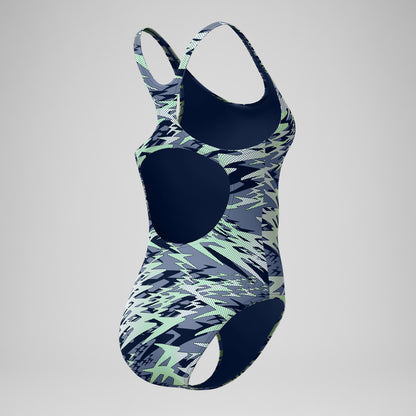 Hyperboom Printed Medalist Swimsuit Green - Speedo